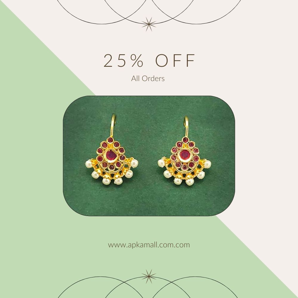 Antique Pearl Earring With Gold Plating