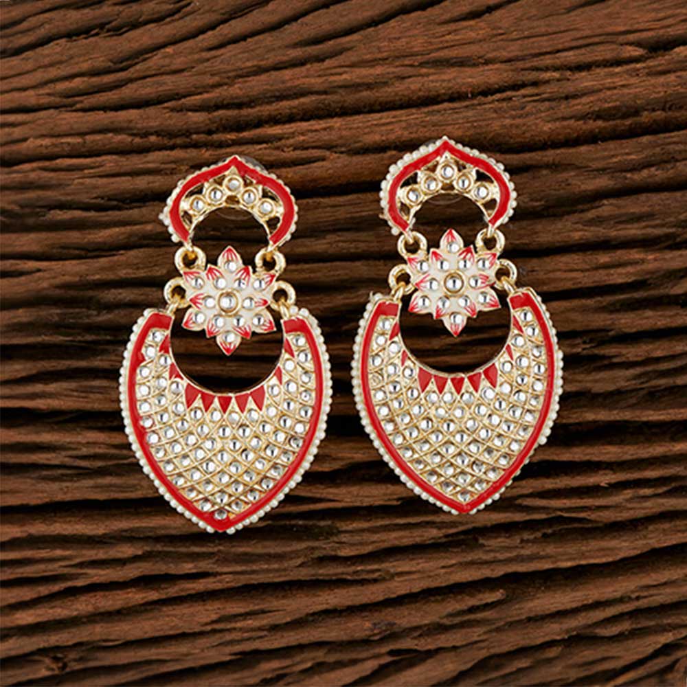 Indo Western Meenakari Earring With Gold Plating