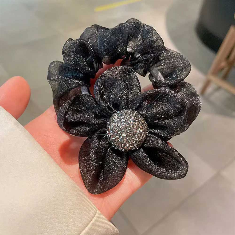 Women’s Floral Elastic Hair Tie – Stylish Ponytail Scrunchi