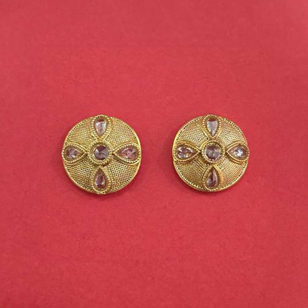 Antique Gold Floral Stud Earrings