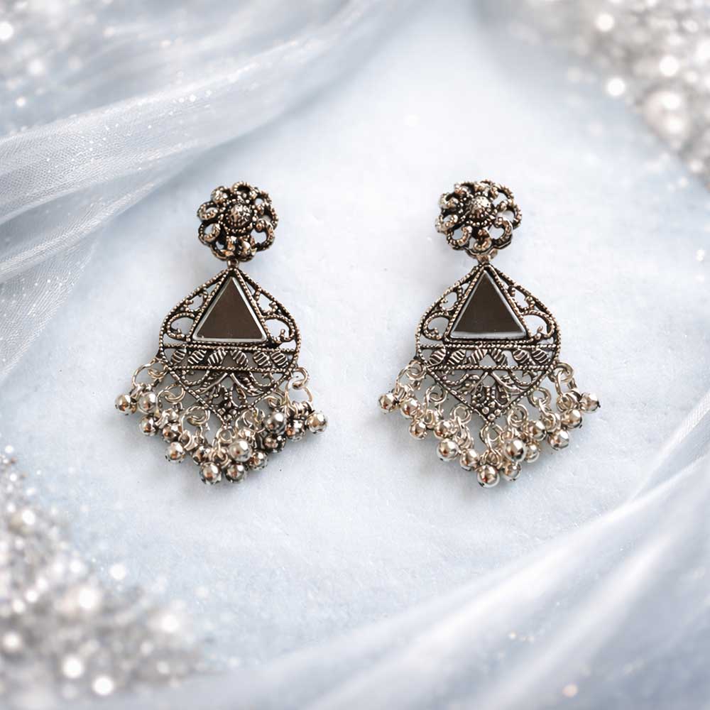 Antique Western Floral Medallion Earrings