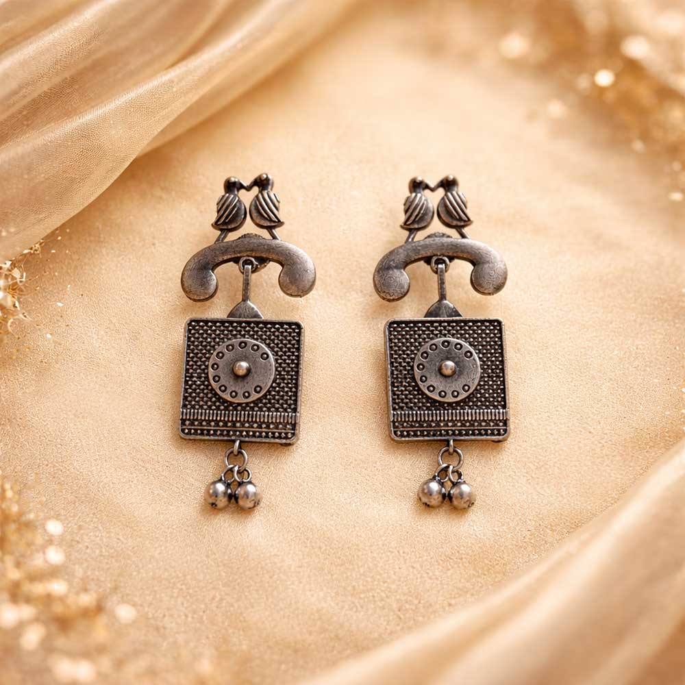 Antique Boho Triangle Mirror Statement Earrings