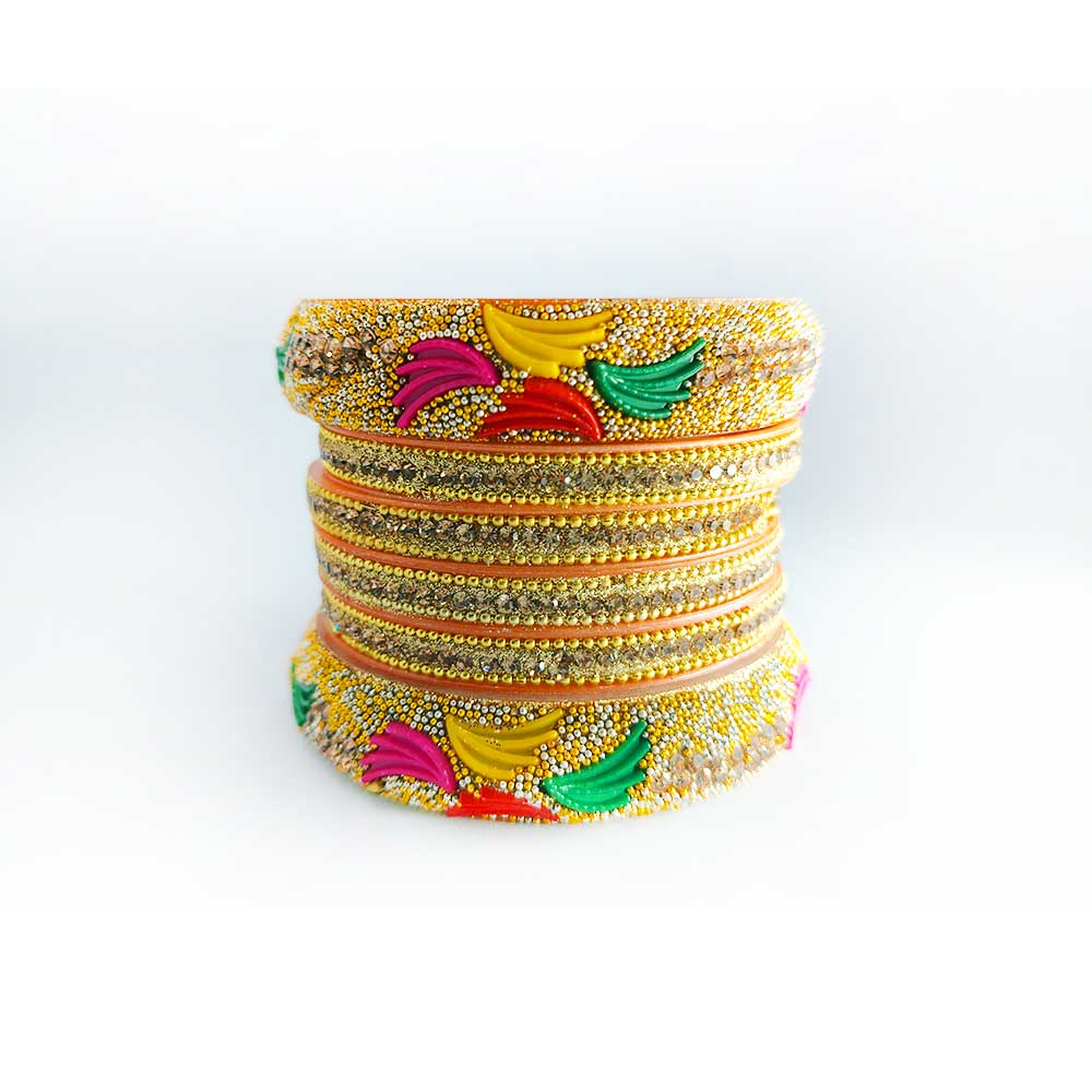 Royal Meenakari Gold Plated Chudi Set for Women