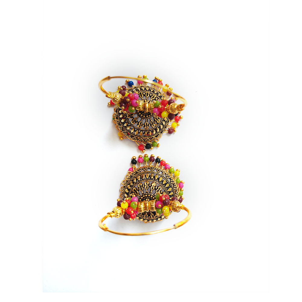 Royal  Multicolor Beaded Jhumka Earrings
